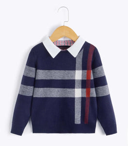 Plaid Striped Sweater