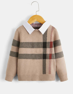Plaid Striped Sweater