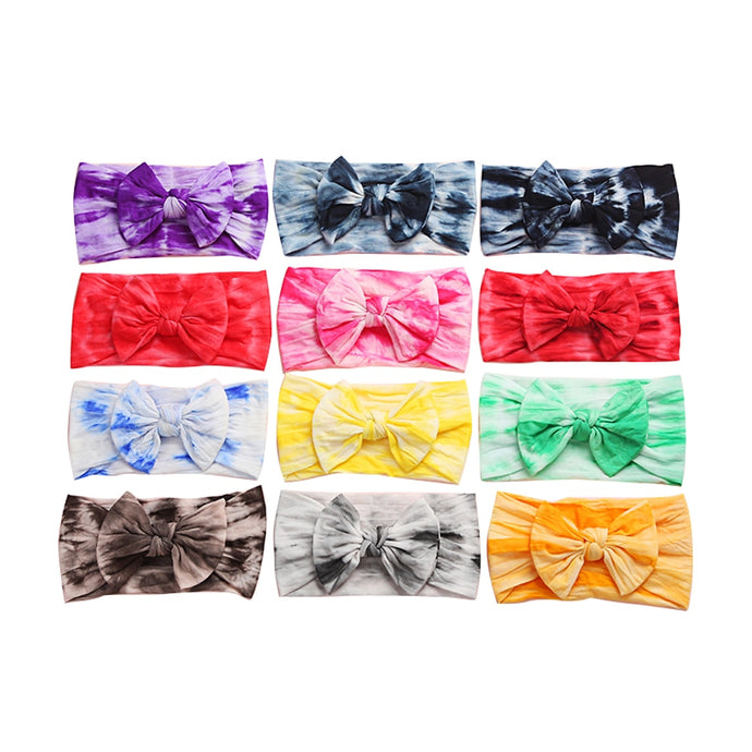 Tie Dye Ribbed Knotted Bow